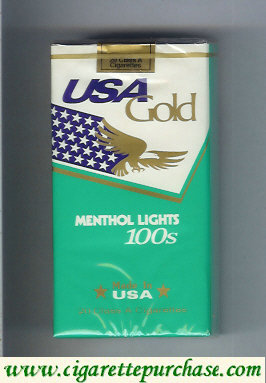 USA Gold Menthol Lights 100s cigarettes soft box